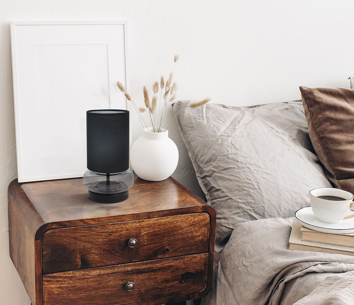 Italux Dorme lampa stołowa 1x40 W grafitowa TB-43648-BL-SG