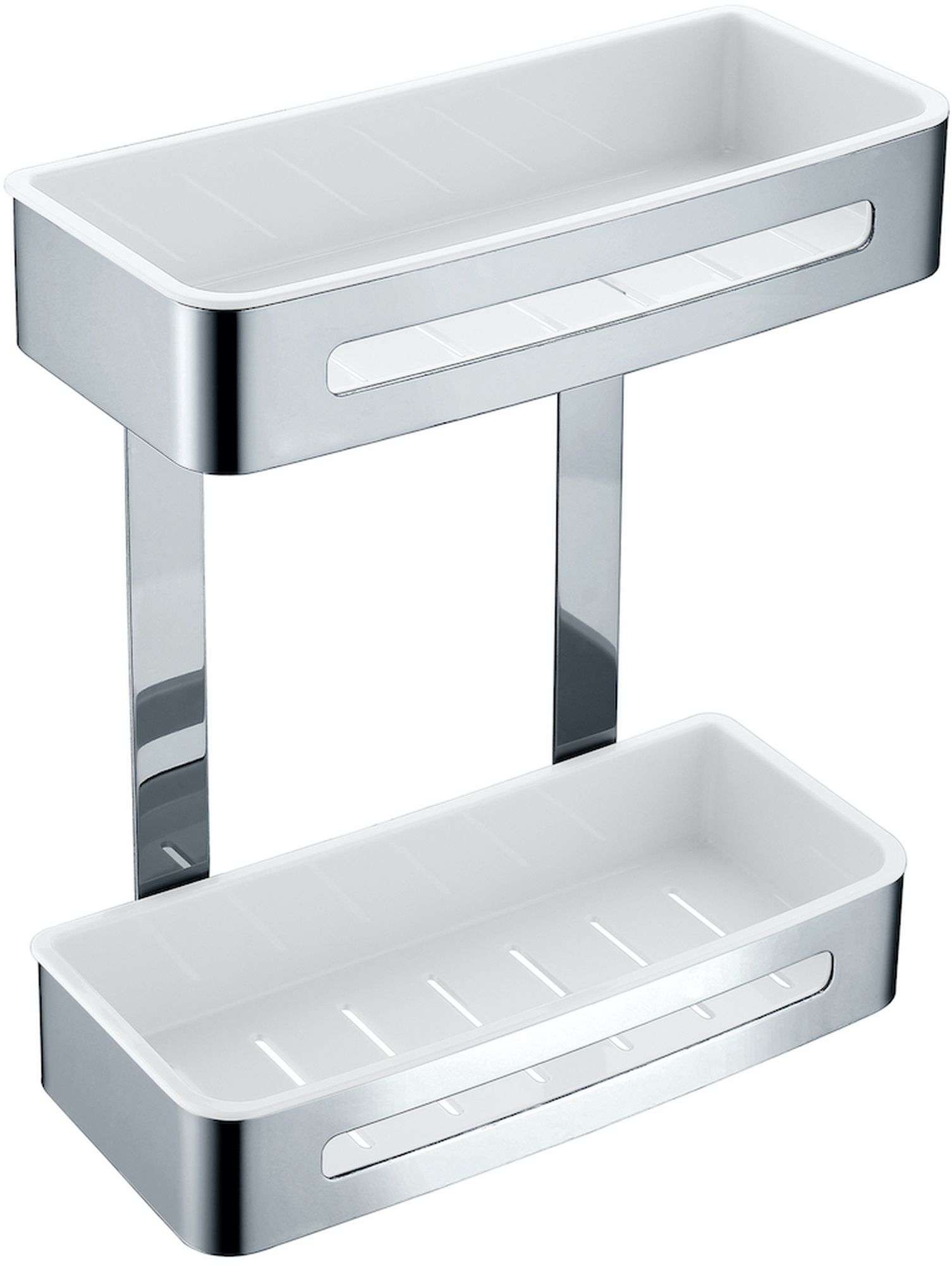 Stella półka ścienna podwójna stal polerowana/biały 16.071