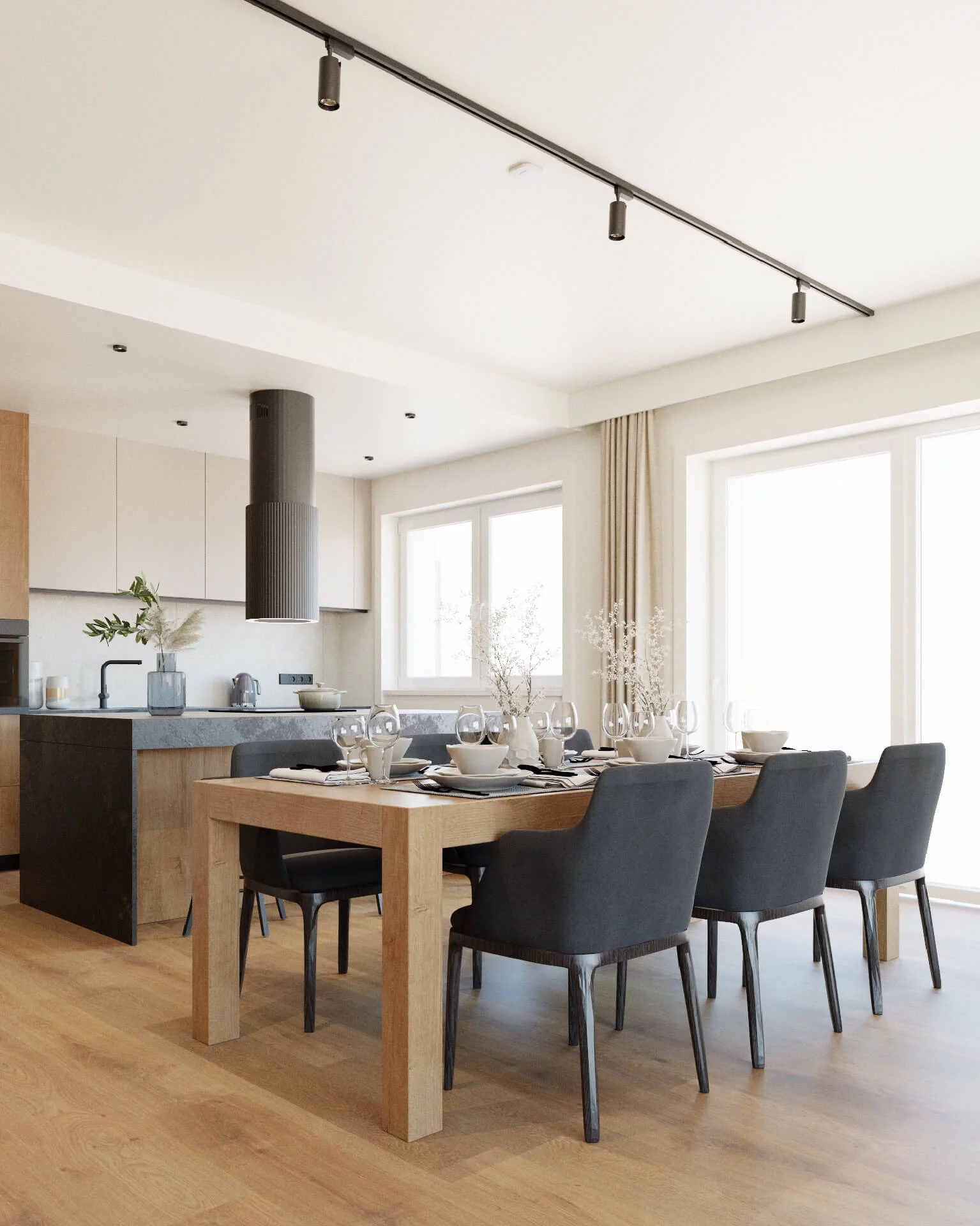 Ciarko Design Monogram W okap kuchenny 38 cm wyspowy czarny CDW3802C