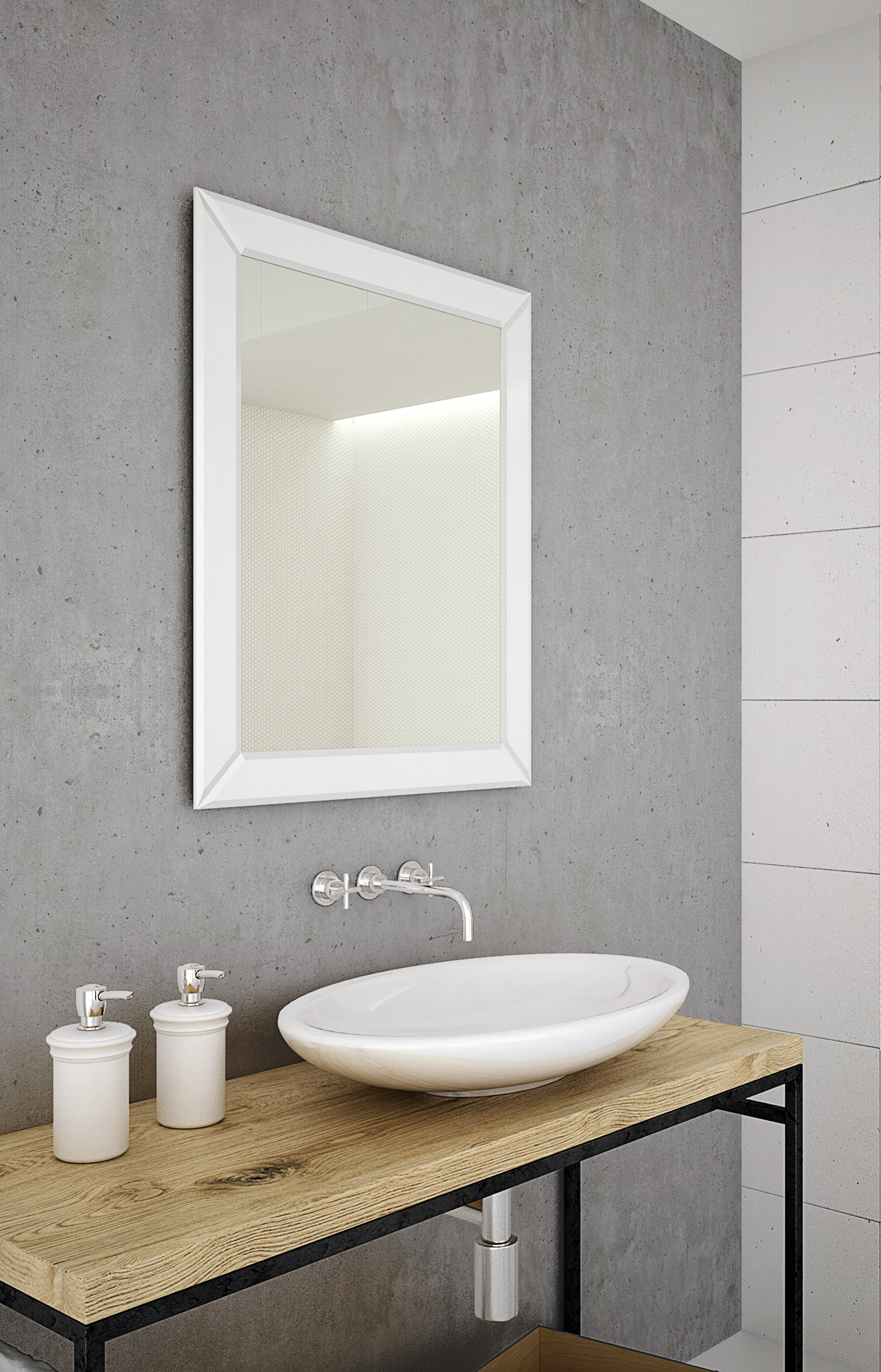 Dubiel Vitrum Domino White lustro prostokątne 80x55 cm