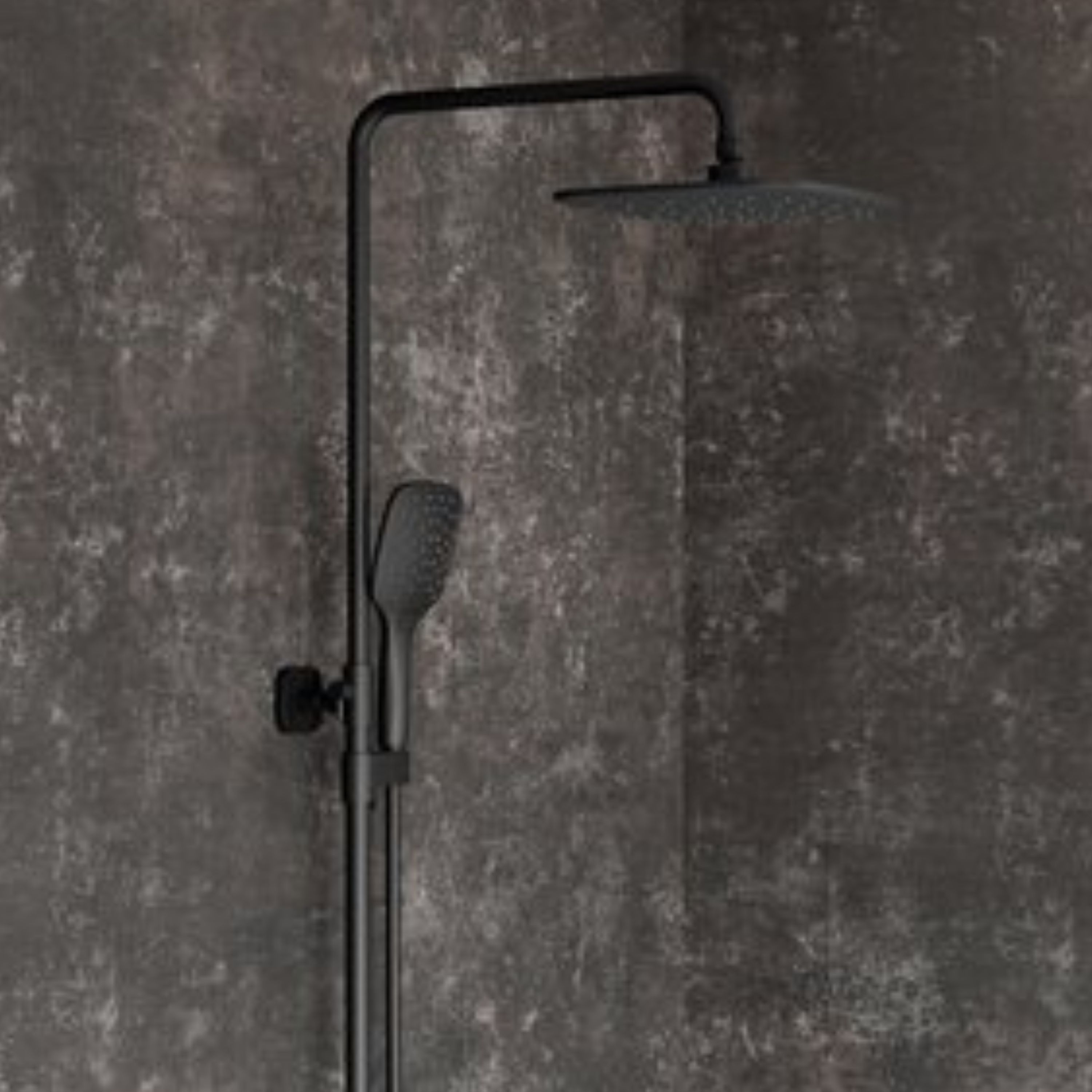 Ravak 10° zestaw prysznicowy ścienny termostatyczny z deszczownicą czarny X070160