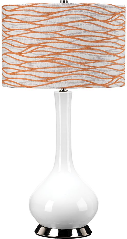 Elstead Lighting Milo lampa stołowa 1x60 W biała-polerowany nikiel-pomarańczowa-kremowa MILO-PN-TL-LORA