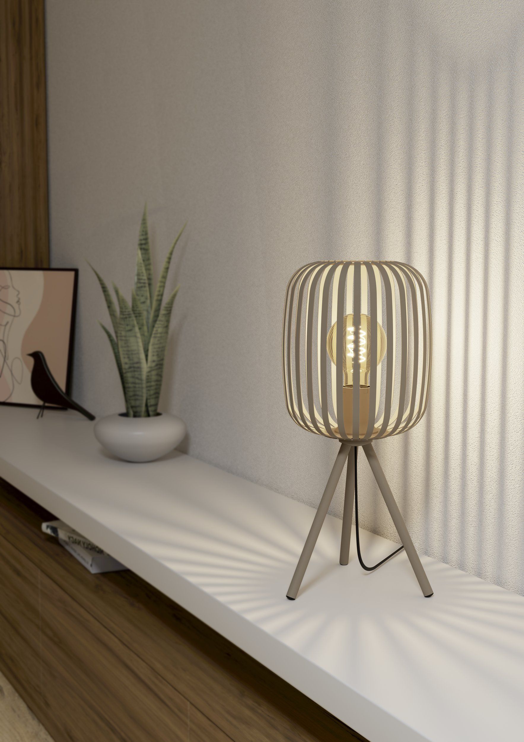 Eglo Romazzina lampa stołowa 1x60 W piaskowa 900521