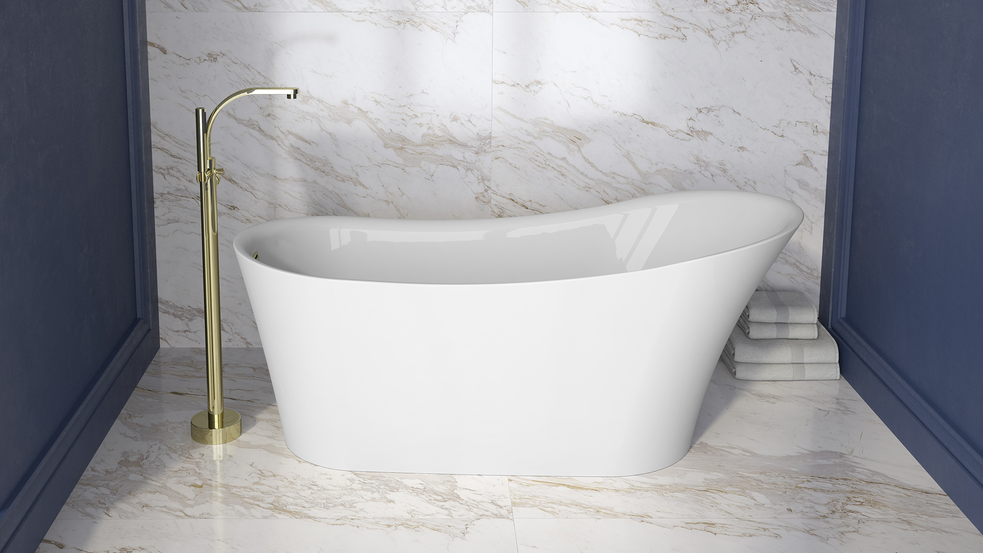 Besco Calima wanna wolnostojąca 170x74 cm owalna biała #WAS-170-C