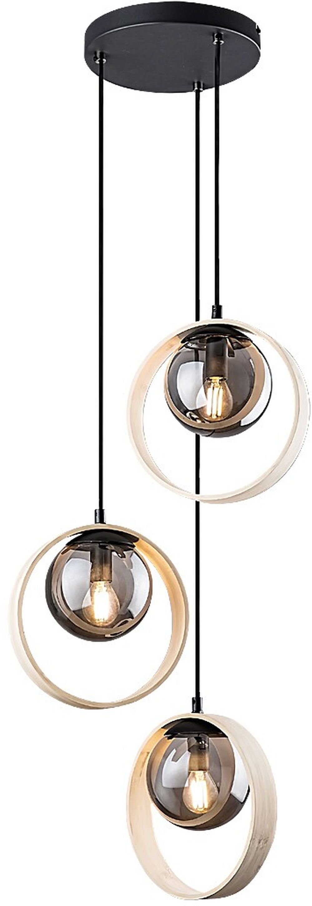 Rabalux Peyton lampa wisząca 3x15 W czarna 72063