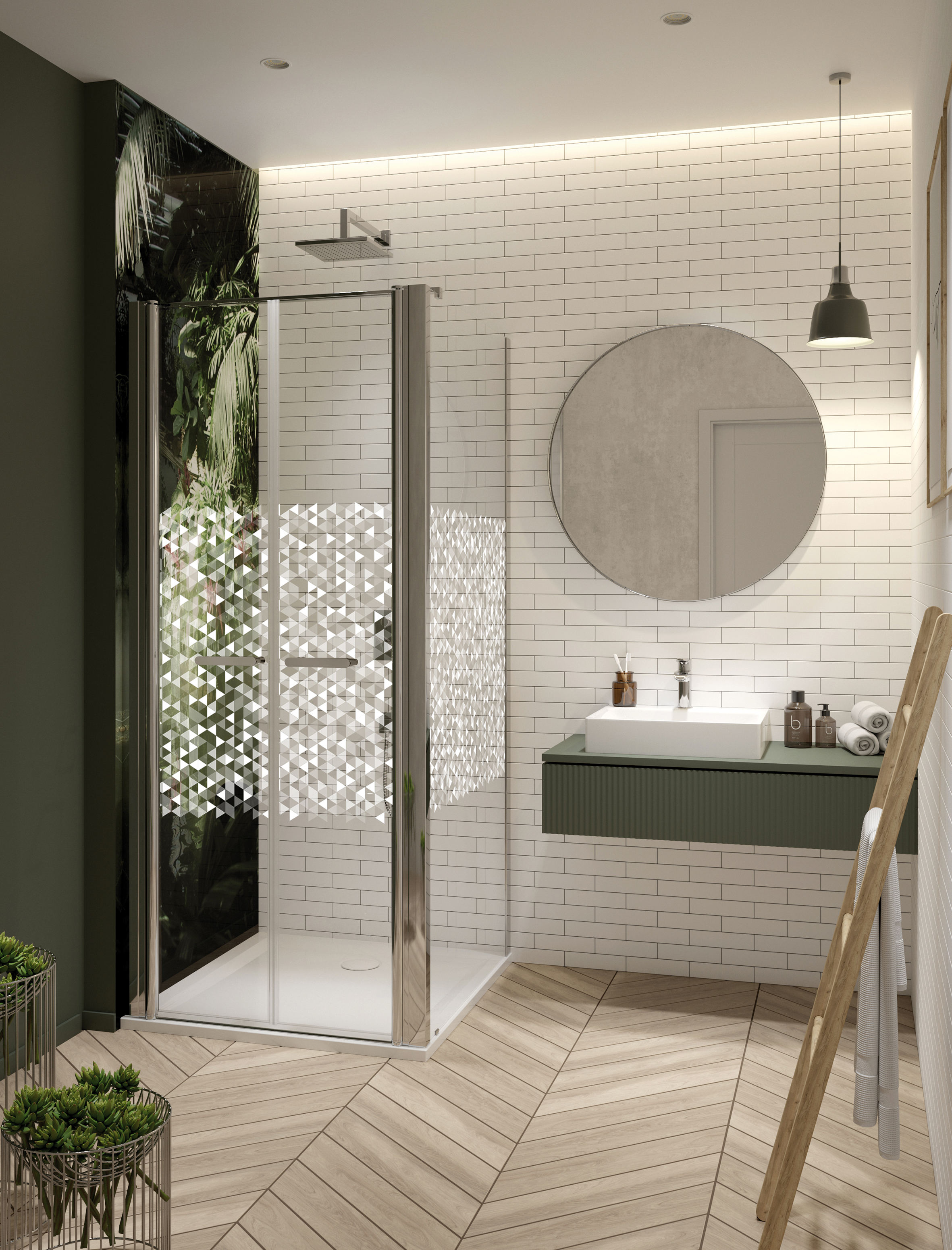 Sanplast Exa Line drzwi prysznicowe z profilem DD/Exa-70 cm uchylne srebrny połysk/szkło ze wzorem 600-540-0910-38-151