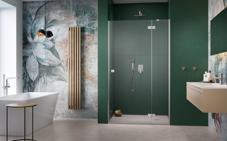 Radaway Essenza Brushed Nickel DWJ drzwi prysznicowe 100 cm uchylne nikiel szczotkowany/szkło przezroczyste 1385014-91-01R