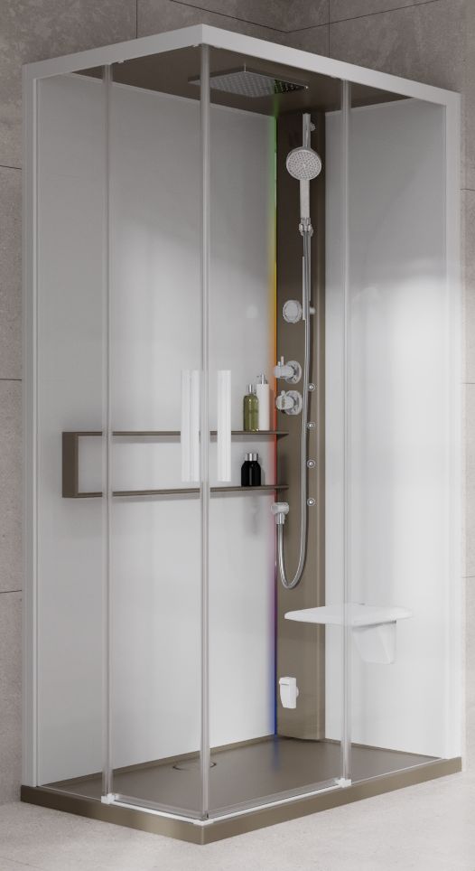 Novellini Glax 2 2.0 A kabina z hydromasażem 90x70 cm prawa parowa z brodzikiem corda G22A9070DT5-1TU