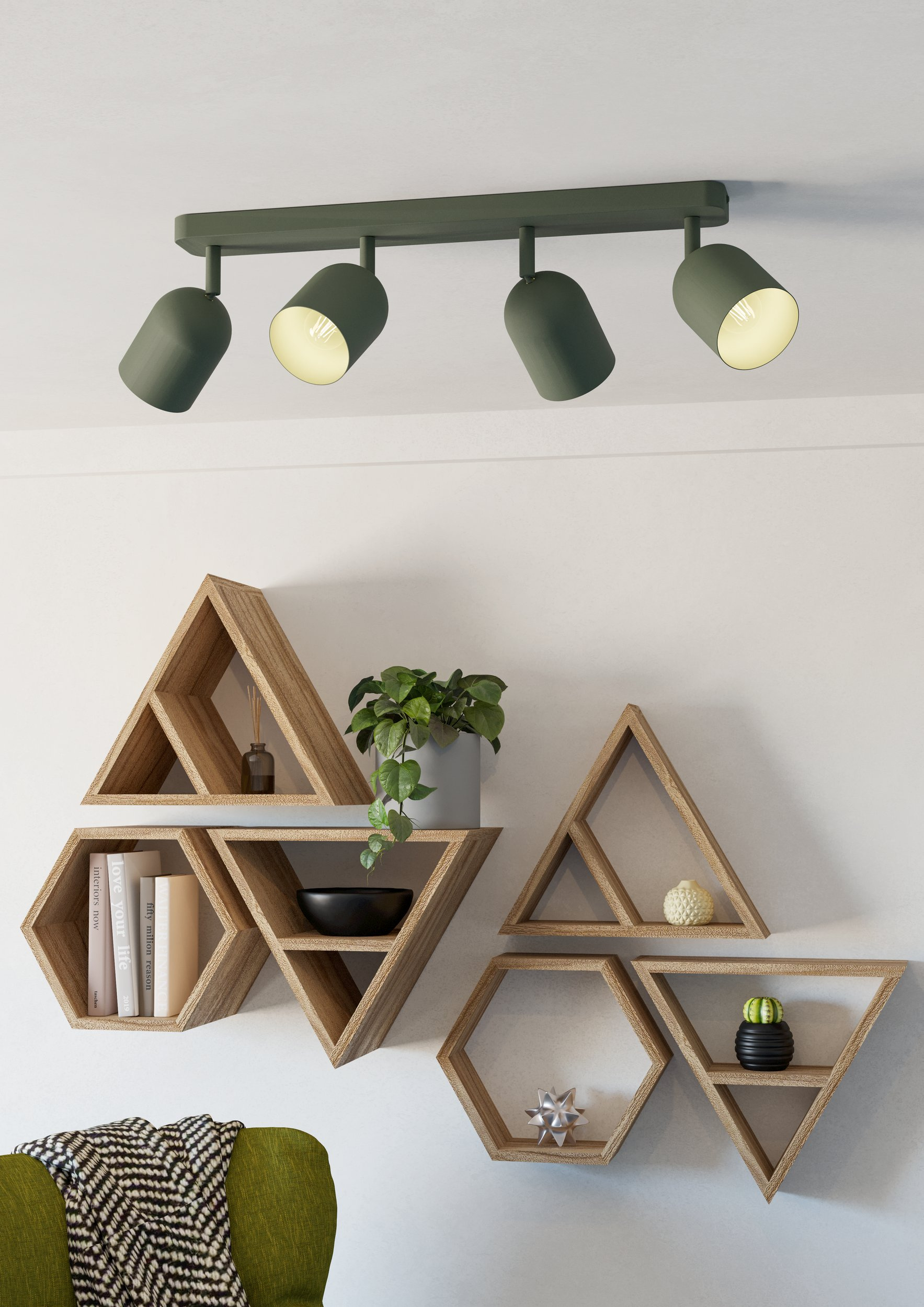 Eglo Tilston lampa podsufitowa 4x40 W zielona 44135