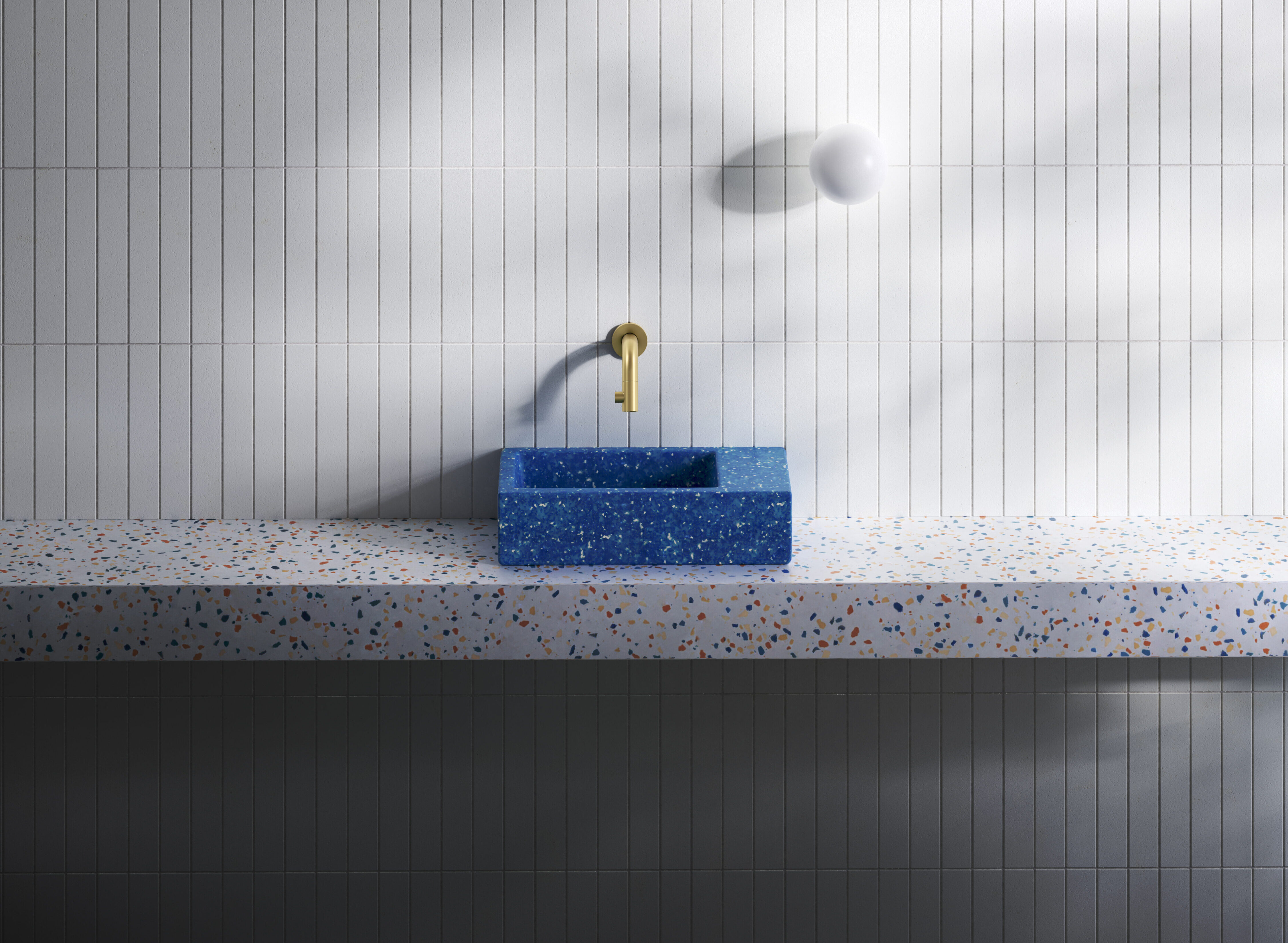 Clou Flush umywalka 36x18 cm prostokątna ścienna-nablatowa niebieska CL/03.82031 - Wysyłka w 24h