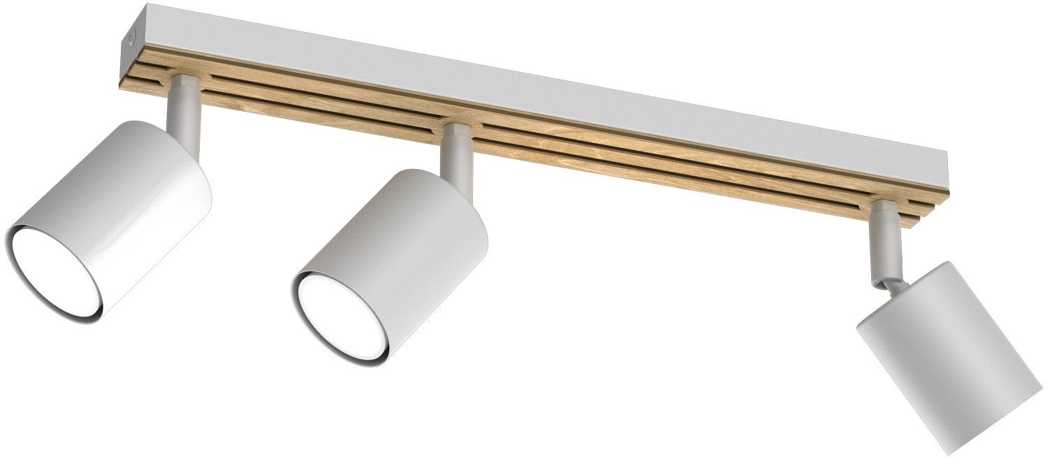 Luminex Terra lampa podsufitowa 3x8W biały/drewno 9979