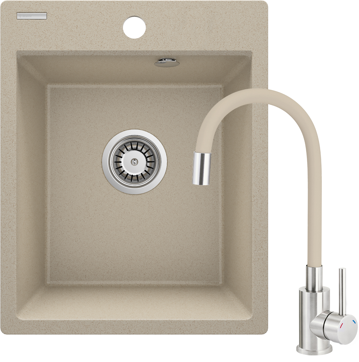 Deante Corio zlewozmywak 50x40 cm z baterią beżowy/stal ZRCP7103 - Wysyłka w 24h