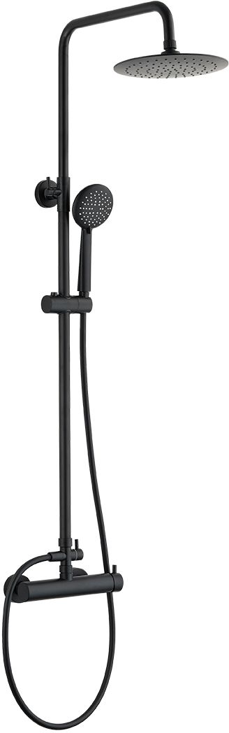 Kuchinox Nortes zestaw prysznicowy ścienny z deszczownicą czarny PKN70OB