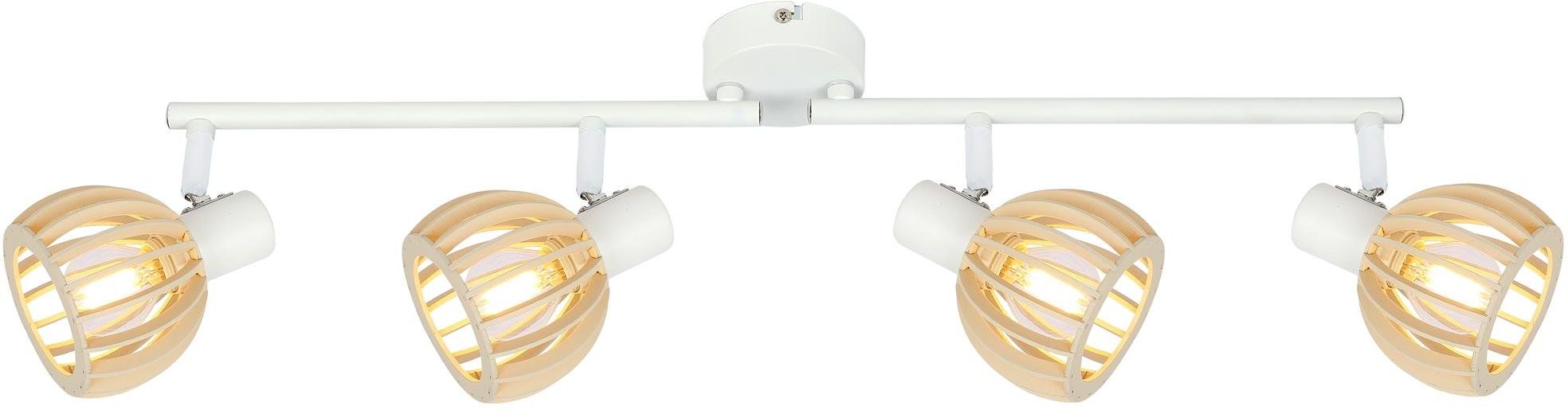 Candellux Atarri lampa podsufitowa 4x25W biały/drewno 94-68101