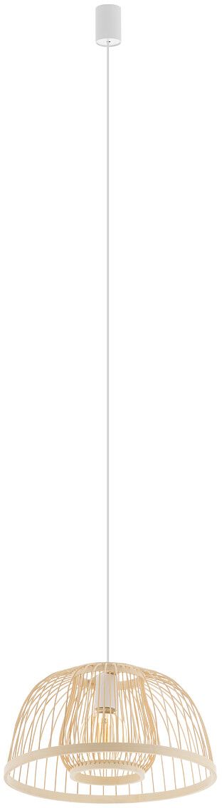 Nowodvorski Lighting Krabi lampa wisząca 1x25 W biała-drewno 11158