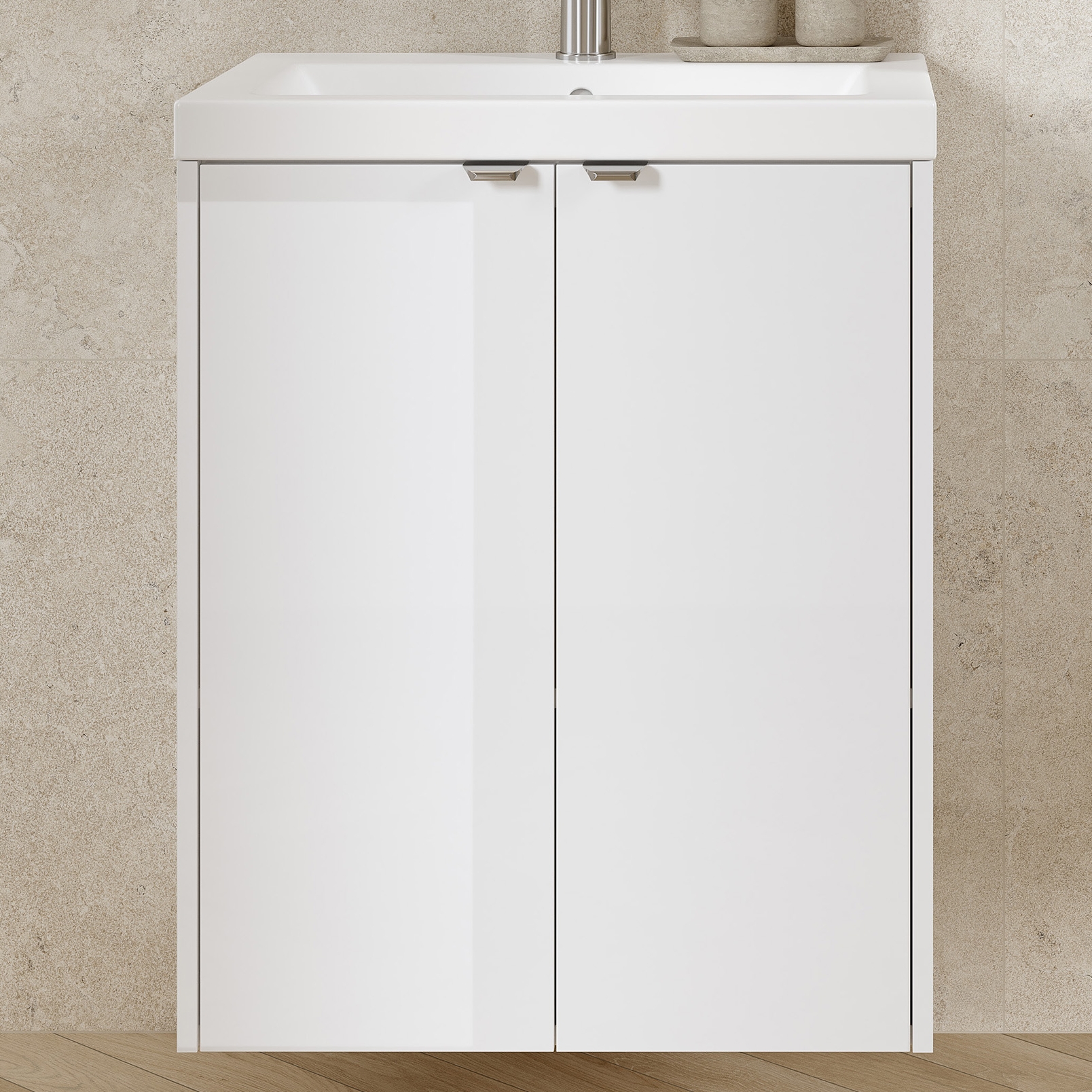 Cersanit Ovida umywalka z szafką 60 cm białą S4047-002