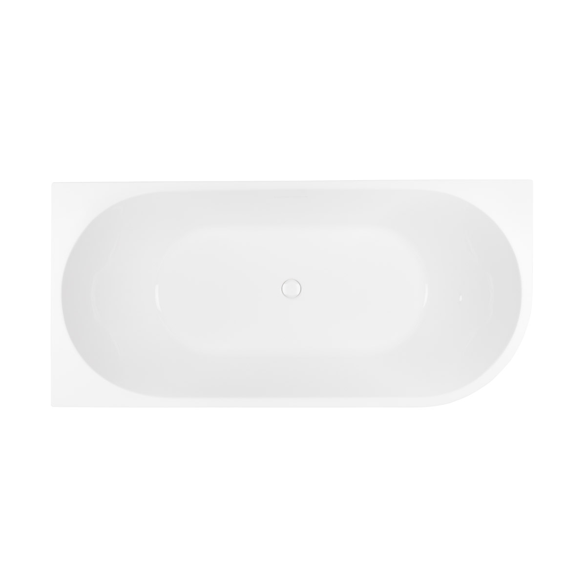 Zestaw Oltens Delva wanna wolnostojąca 150x75 cm narożna lewa z pokrywą korka biały połysk (11007000, 09002000) - Wysyłka w 24h