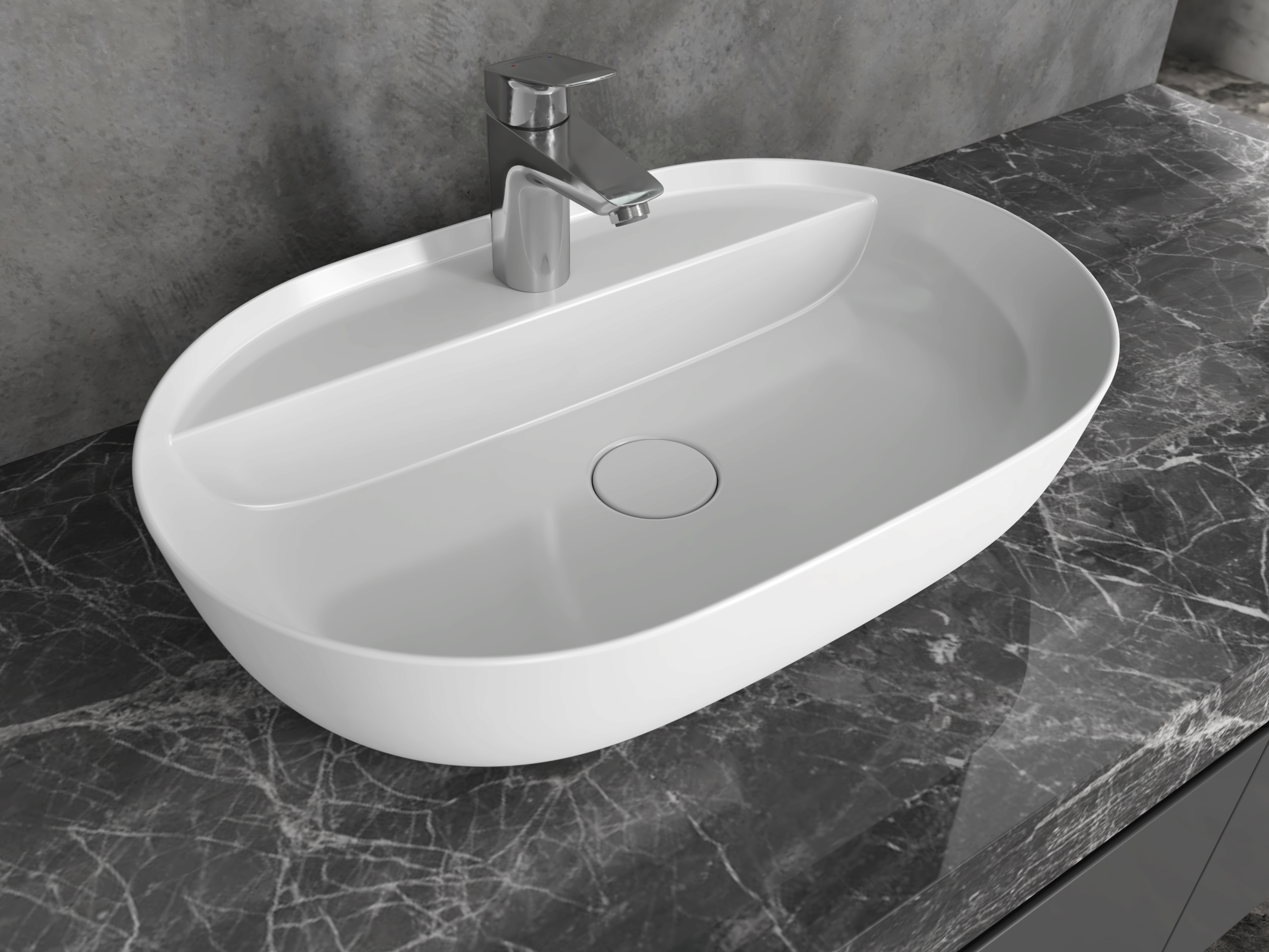 Vilarte by Dura Dream umywalka 60x40 cm owalna nablatowa biała 5840