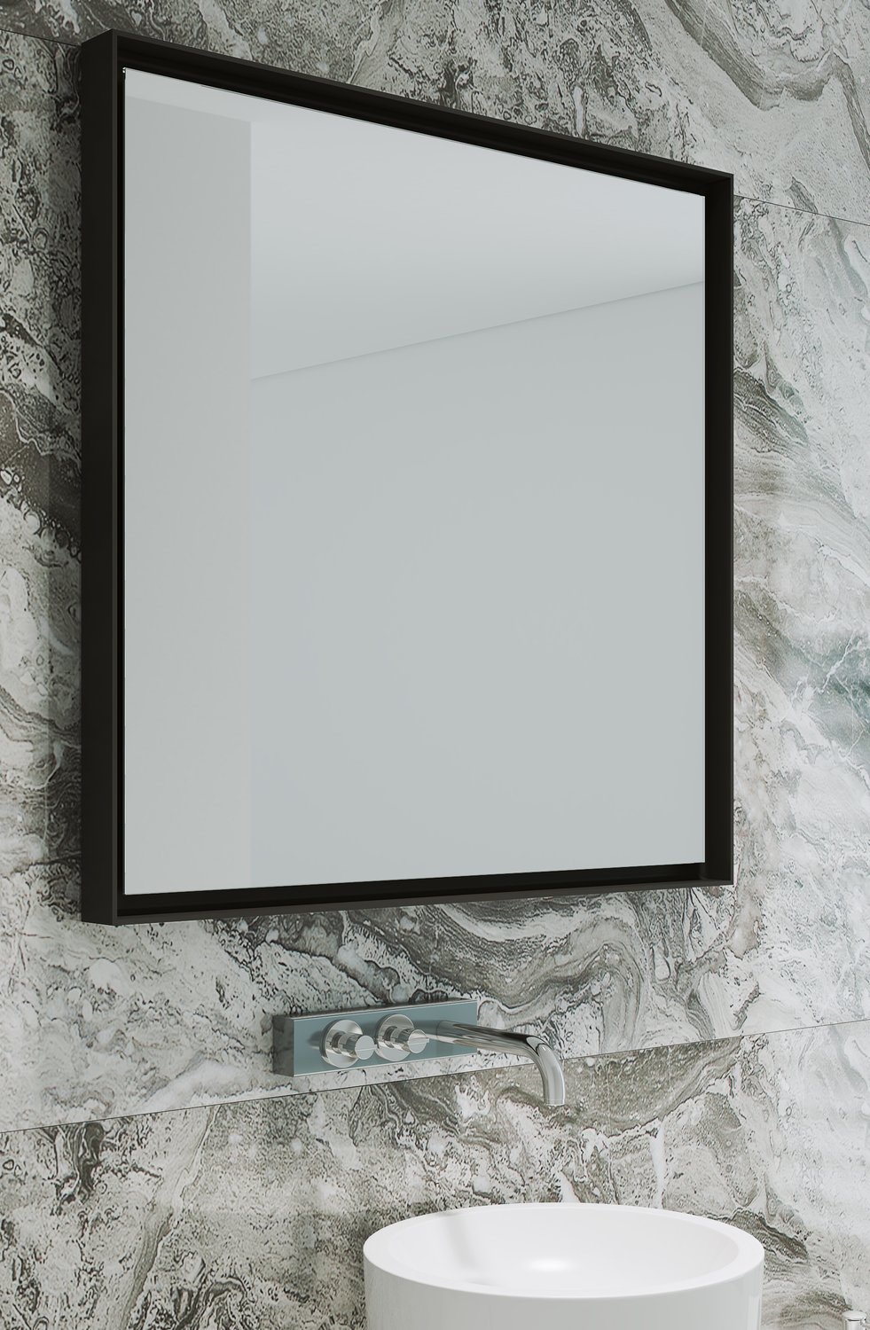 Dubiel Vitrum Profix Black lustro prostokątne 80x60 cm