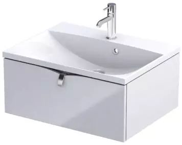 Oristo Siena szafka 59,6x45,5x25 cm podumywalkowa wisząca biała połysk OR45-SD1S-60-1