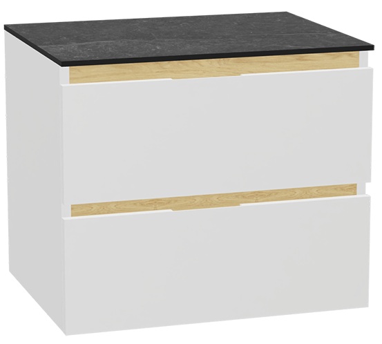 Zestaw Excellent Tuto 2.0 szafka 60 cm podumywalkowa wisząca z blatem biały-dąb-grafit MLEX.2172.K.60.01MA.WHWH