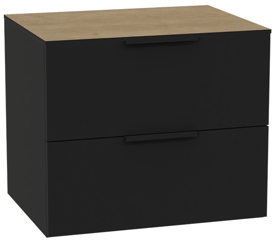 Zestaw Excellent Tuto 2.0 szafka 60 cm podumywalkowa wisząca z blatem czarny-dąb MLEX.2172.K.60.02BL.BKBK