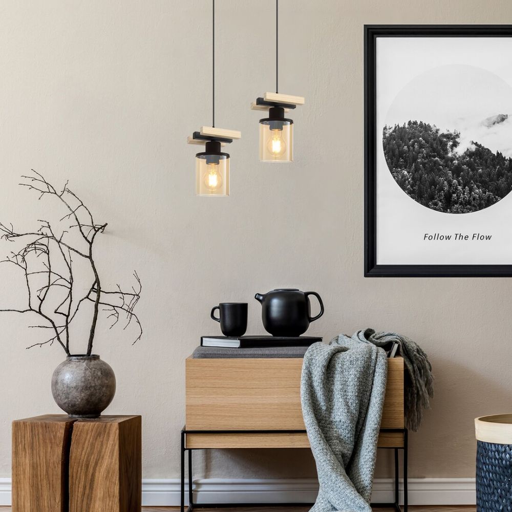 Rabalux Niylah lampa wisząca 1x25W czarny mat 72081