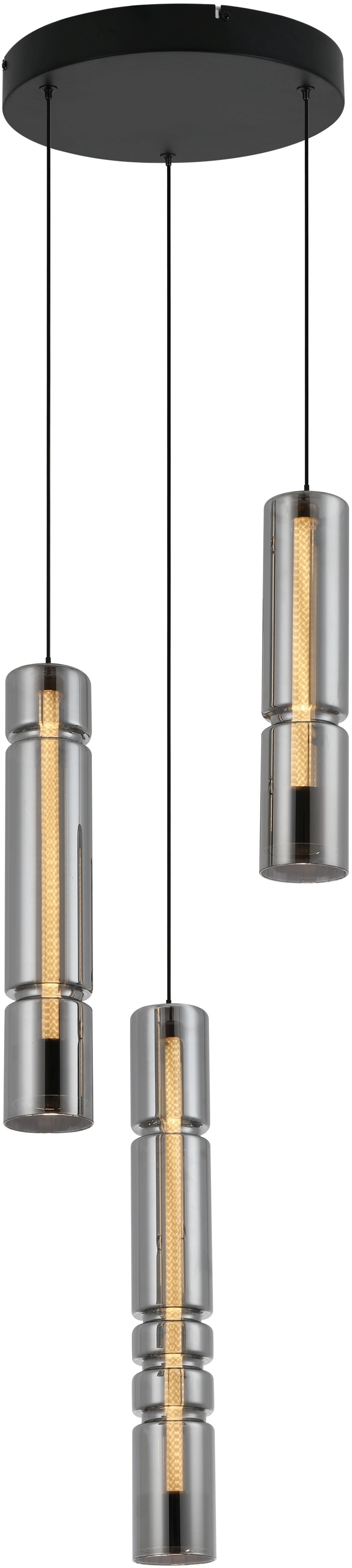 Aviano Cilindro lampa wisząca 3x9 W czarna-chrom-przydymiona 6223-0310