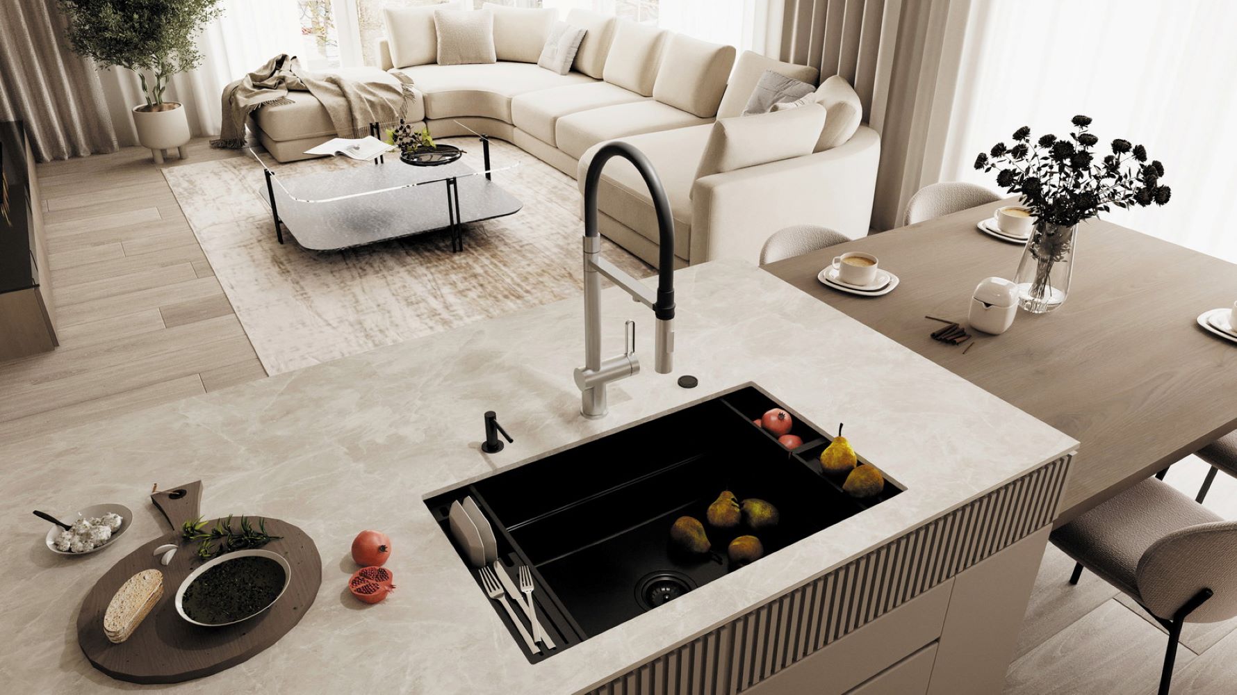 Deante Magnetic bateria kuchenna stojąca stal szczotkowana BRM_F75M - Wysyłka w 24h