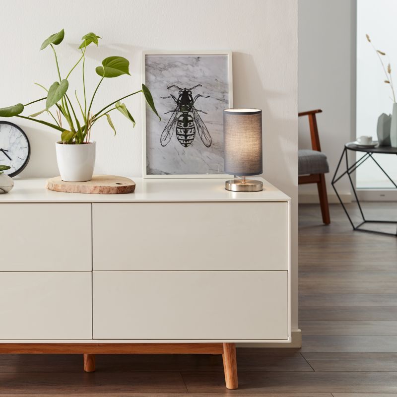 Brilliant Clarie lampa stołowa 1x40W szara/srebrna 13247/22