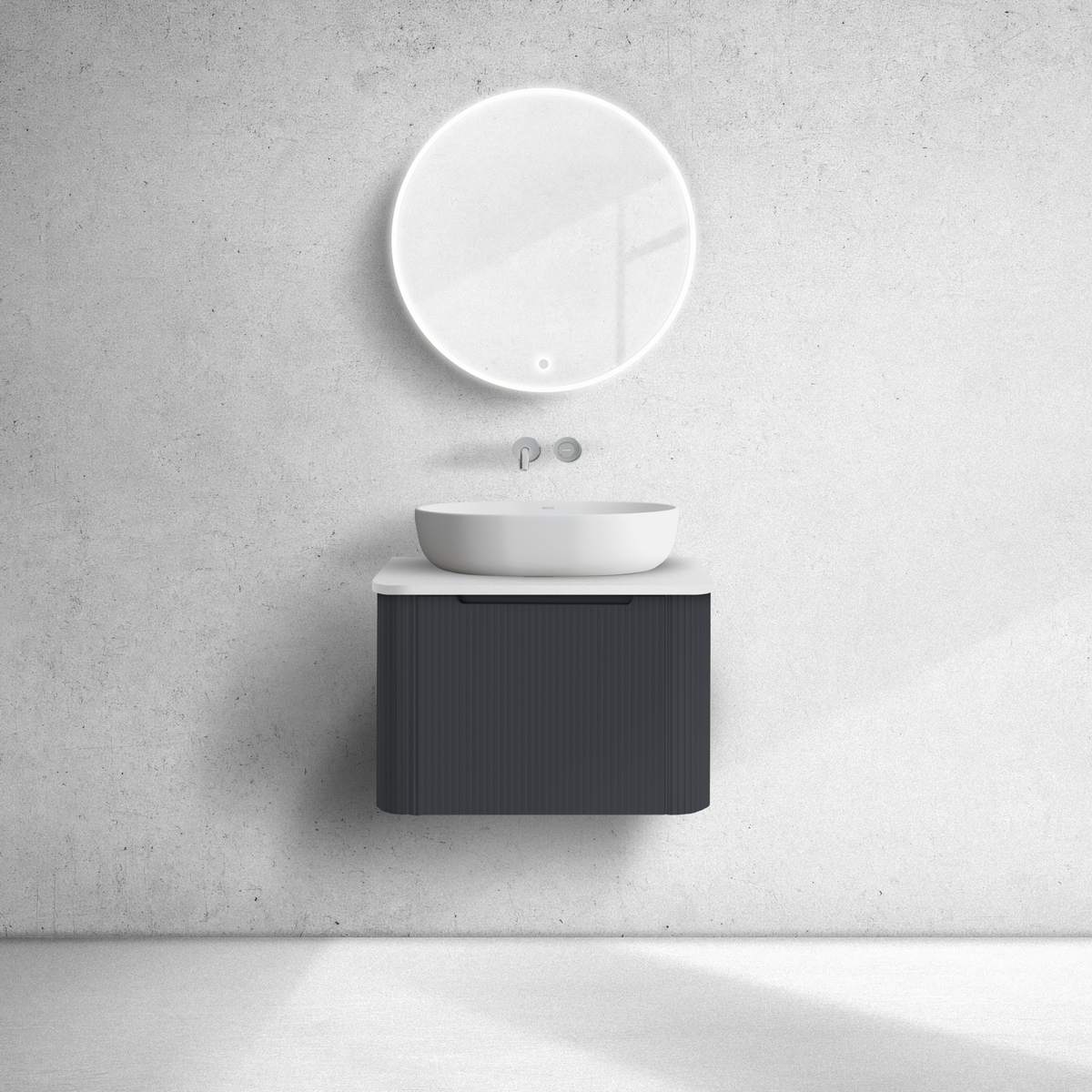 Oltens Hamnes szafka 60 cm podumywalkowa wisząca z blatem czarny mat/biały mat 68666300 - Wysyłka w 24h