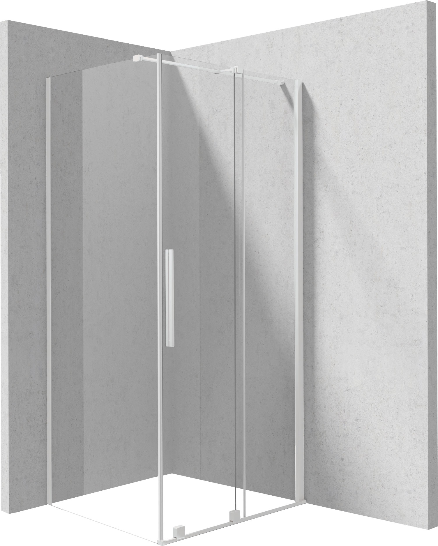 Deante Prizma kabina prysznicowa 100x80 cm prostokątna biały mat/szkło przezroczyste KPNAP10S08