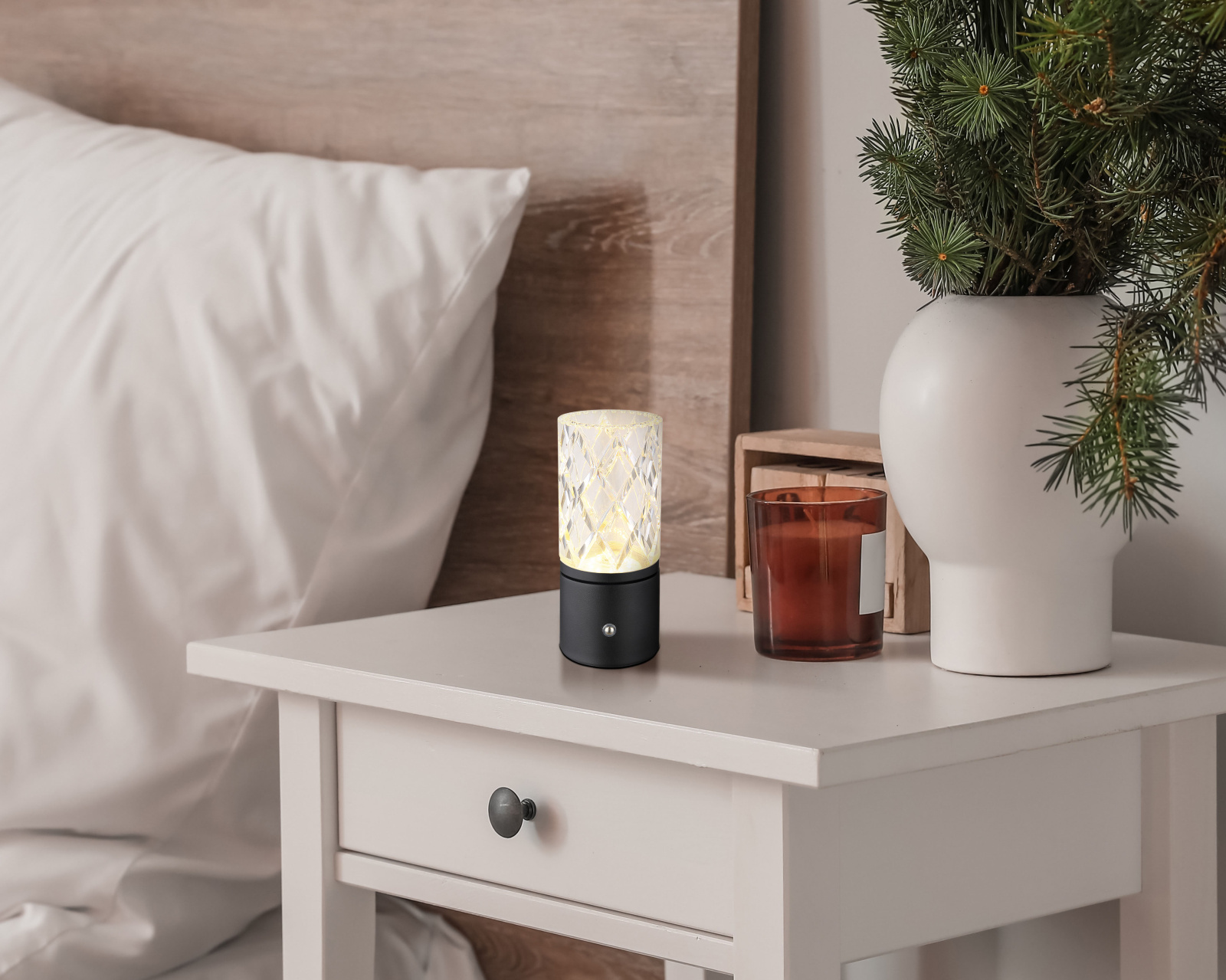 Globo Lighting Lunki lampa stołowa 1x2,5 W czarna-przezroczysta 21010S