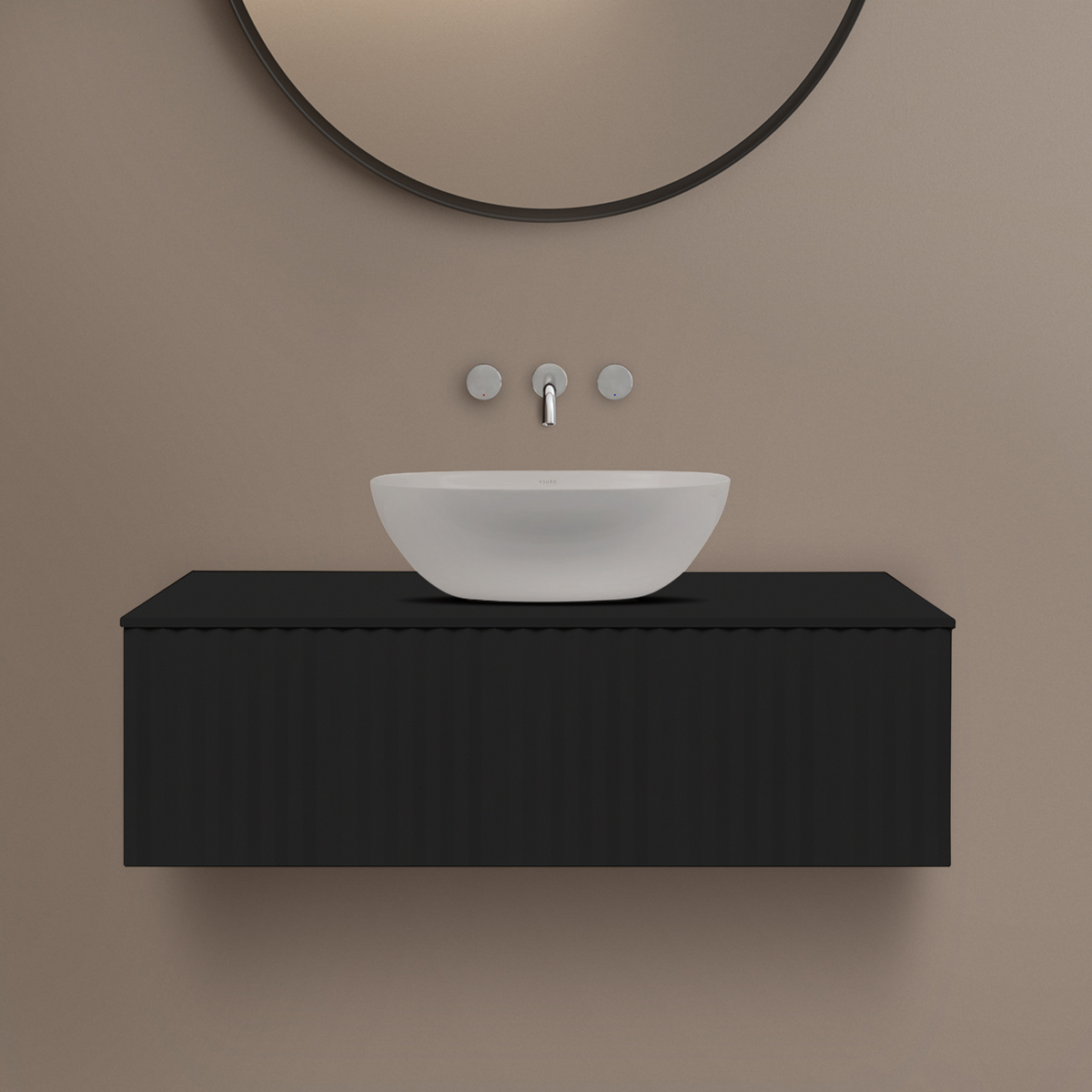 Ksuro 02 szafka podumywalkowa 100 cm wisząca czarny mat 50004030 - Wysyłka w 24h