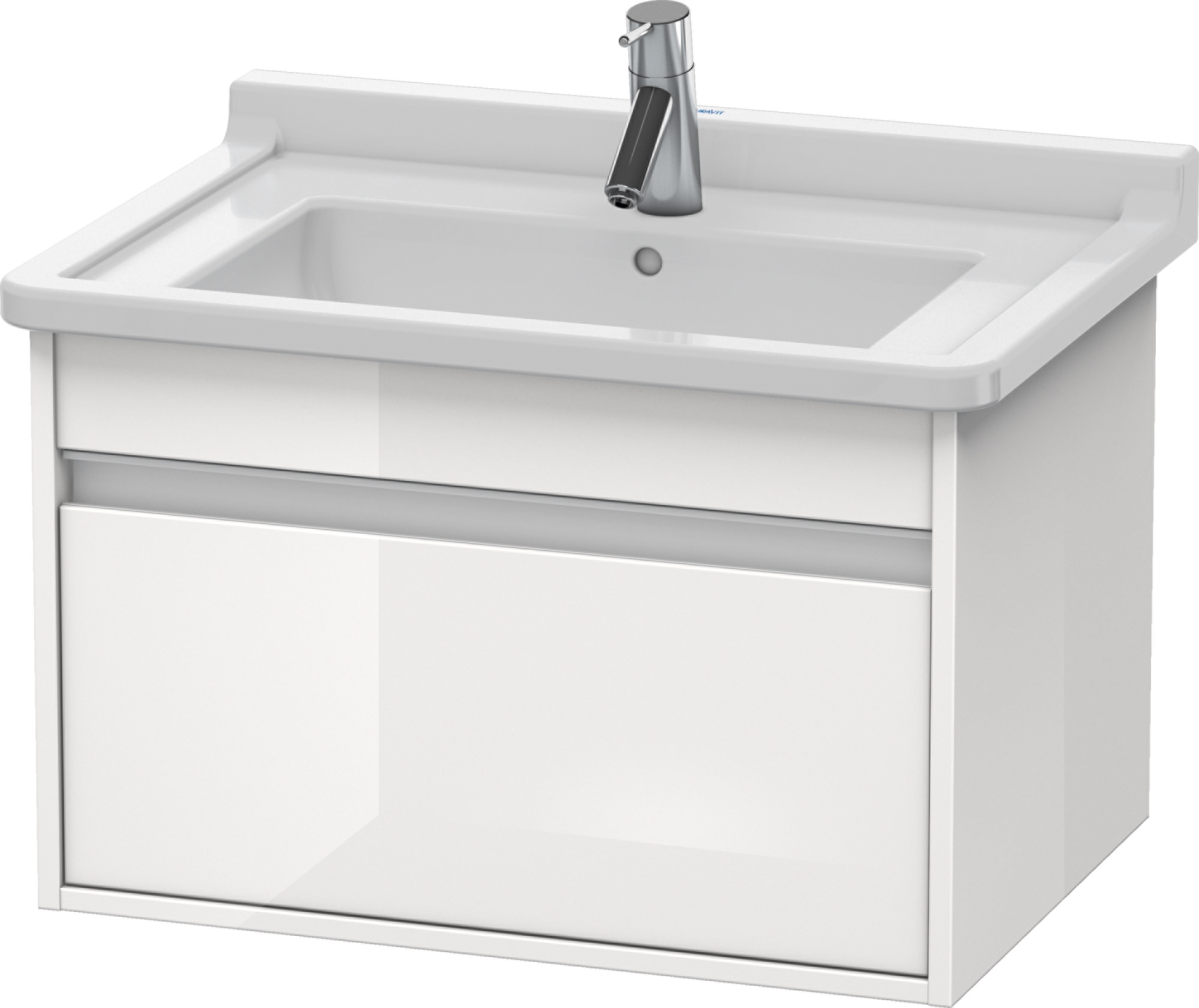 Duravit Ketho szafka 80 cm podumywalkowa wisząca biały połysk KT666402222