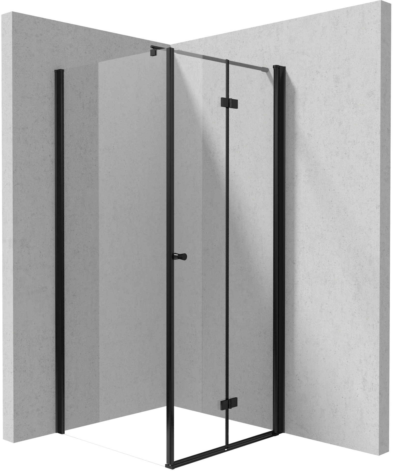 Deante Kerria Plus kabina prysznicowa 90x90 cm kwadratowa czarny mat/szkło przezroczyste KKNNX09S09