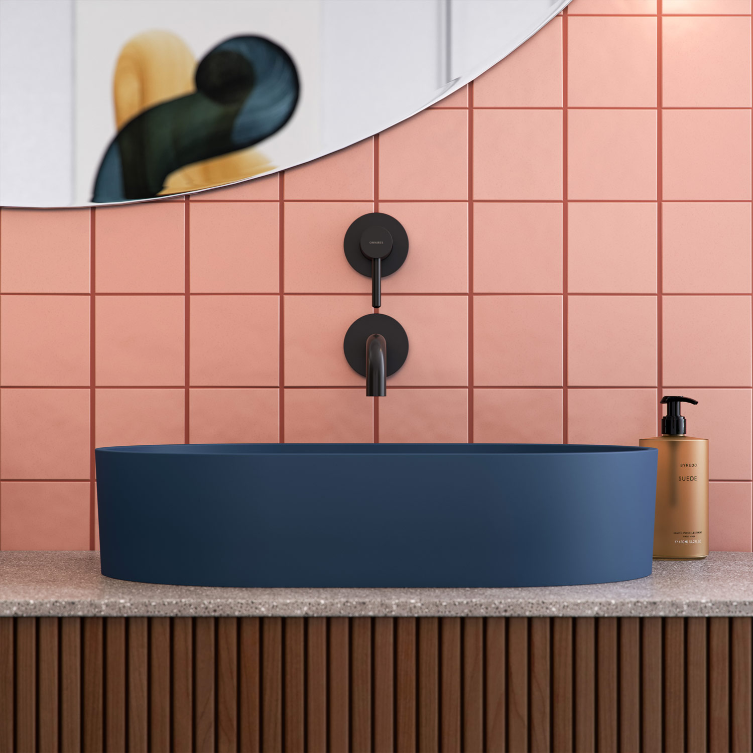 Omnires Y bateria umywalkowa podtynkowa czarna Y1215NBL