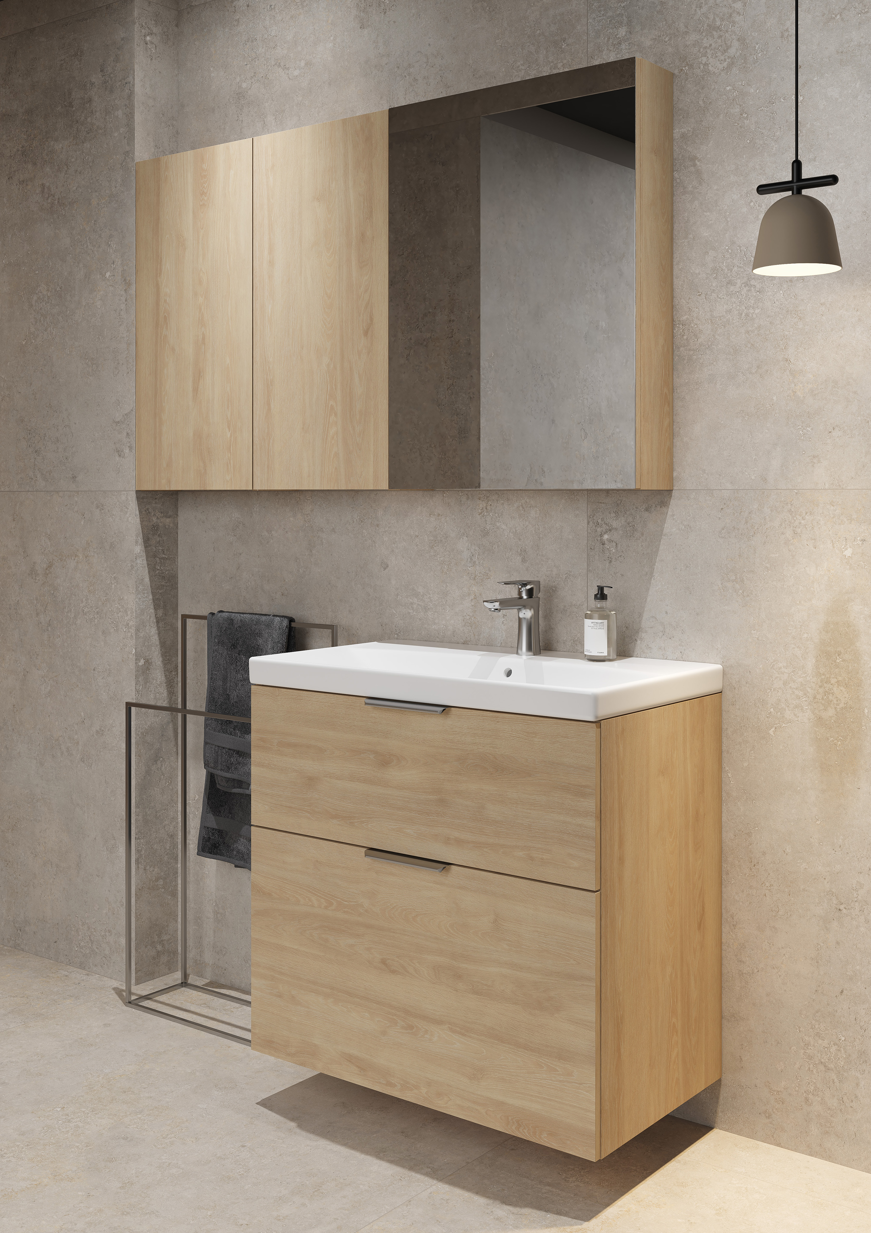 Cersanit City umywalka z szafką 60 cm dąb S4004-134 - Wysyłka w 24h