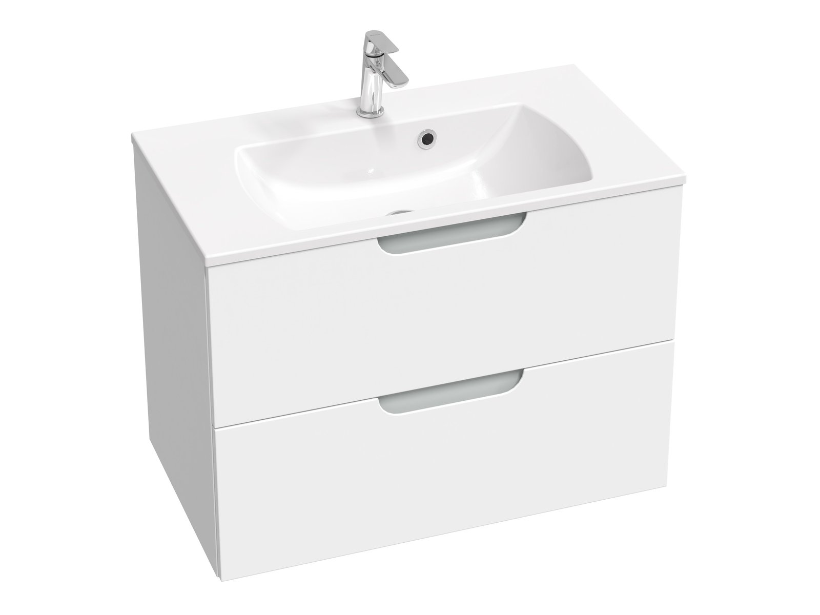 Ravak SD Classic II szafka 80 cm podumywalkowa wisząca biały połysk/szara X000001481