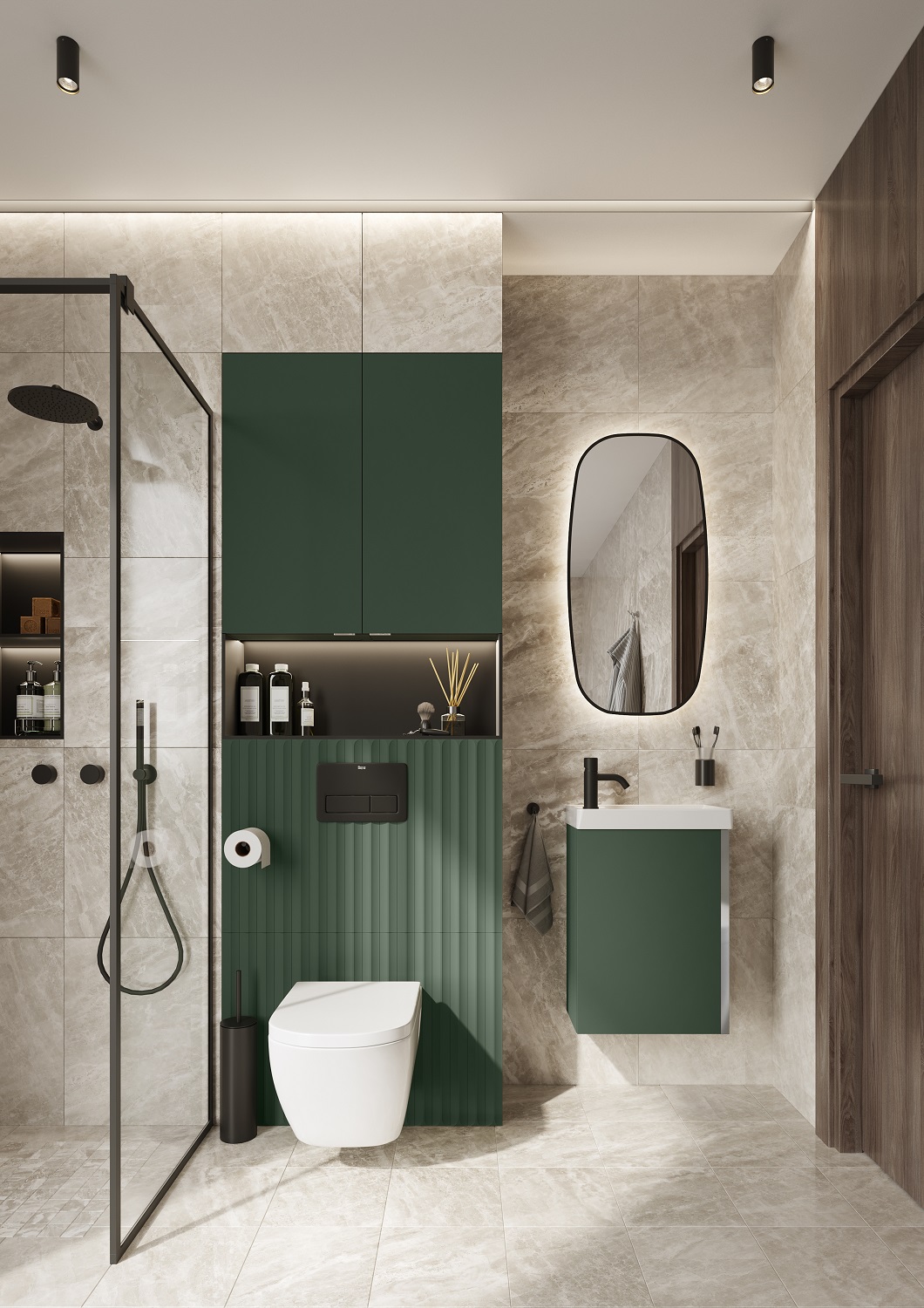 Elita Spring umywalka z szafką 45,5 cm forest green mattRE020450137010