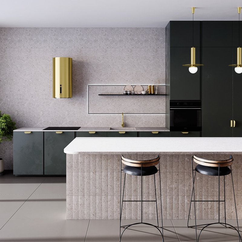 Globalo Silent Quality Heweno okap kuchenny 39 cm ścienny złoty HEWENO_39_3_LIGHT_GOLD_MAT