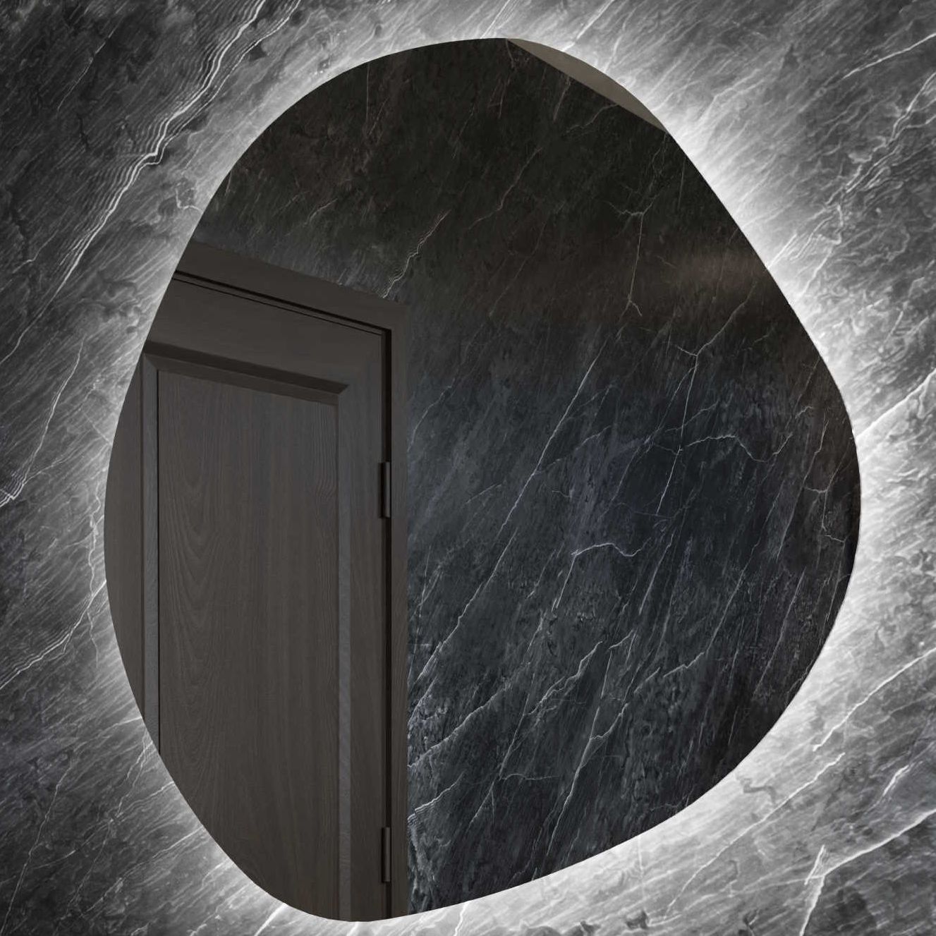 Dubiel Vitrum Indiana lustro 80x80 cm z oświetleniem