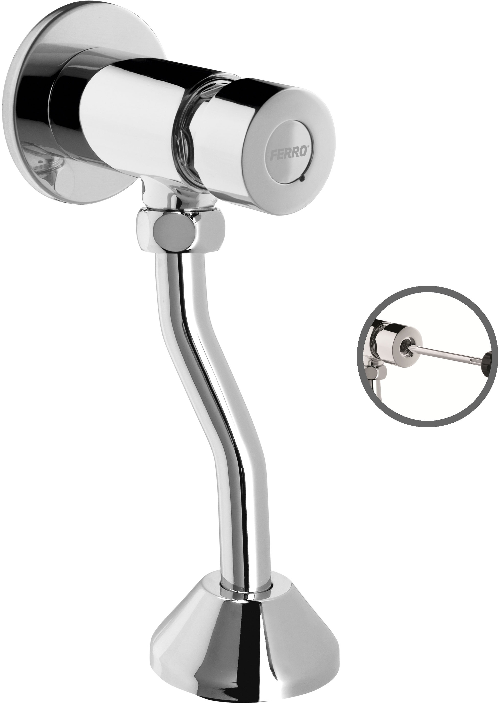 Ferro Presstige zawór pisuarowy ścienny chrom Z211