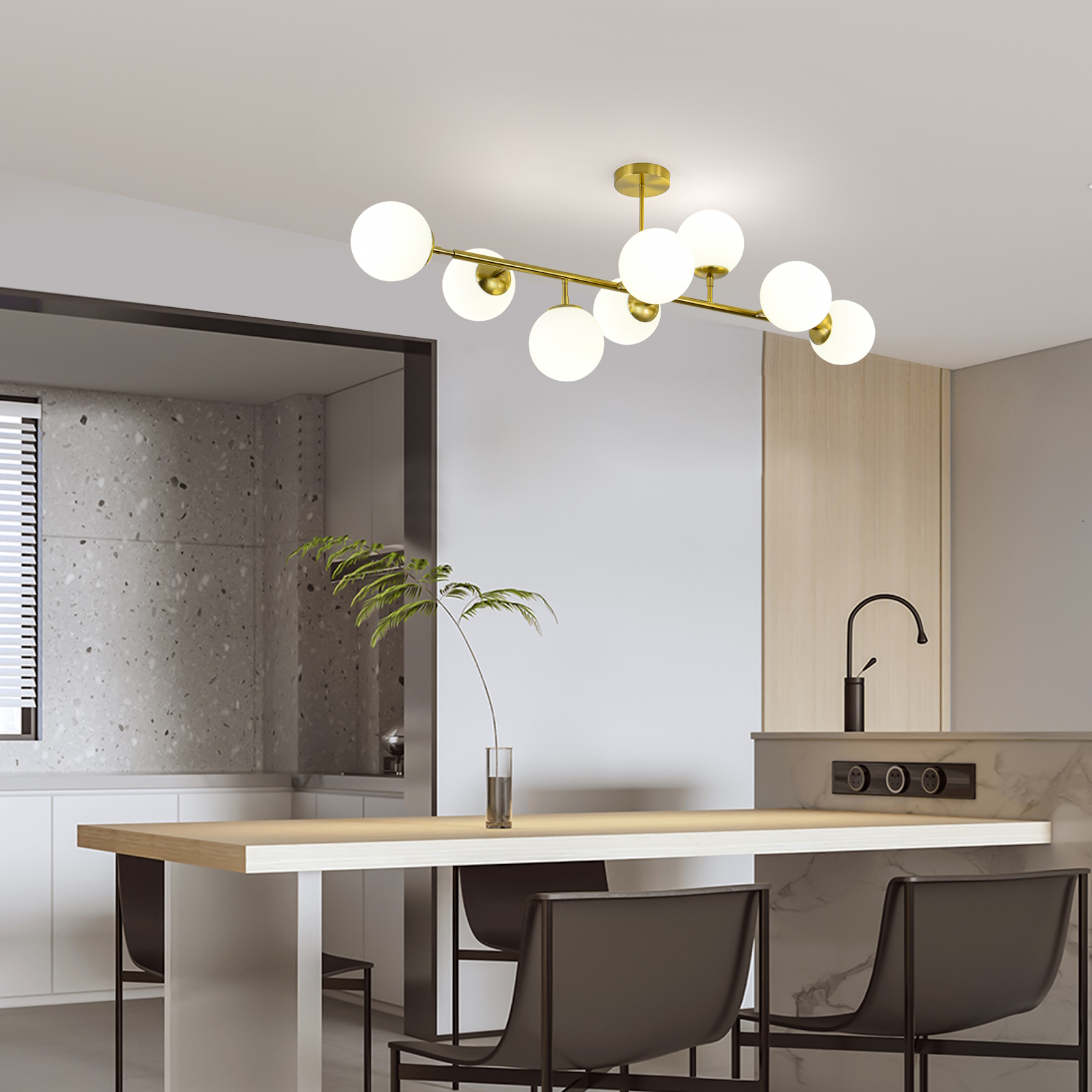 Light Prestige Dorado lampa podsufitowa 8x40W biała-złota LP-002/8P - Wysyłka w 24h