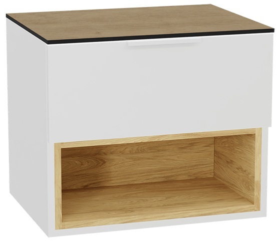 Zestaw Excellent Tuto 2.0 szafka 60 cm podumywalkowa wisząca z blatem biały-dąb MLEX.2171.K.60.02BL.WHWH