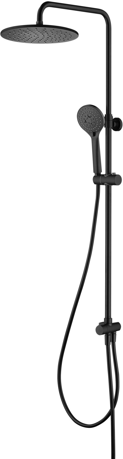 Omnires Yosemite zestaw prysznicowy ścienny z deszczownicą czarny SYSYOSEMITELUXBL