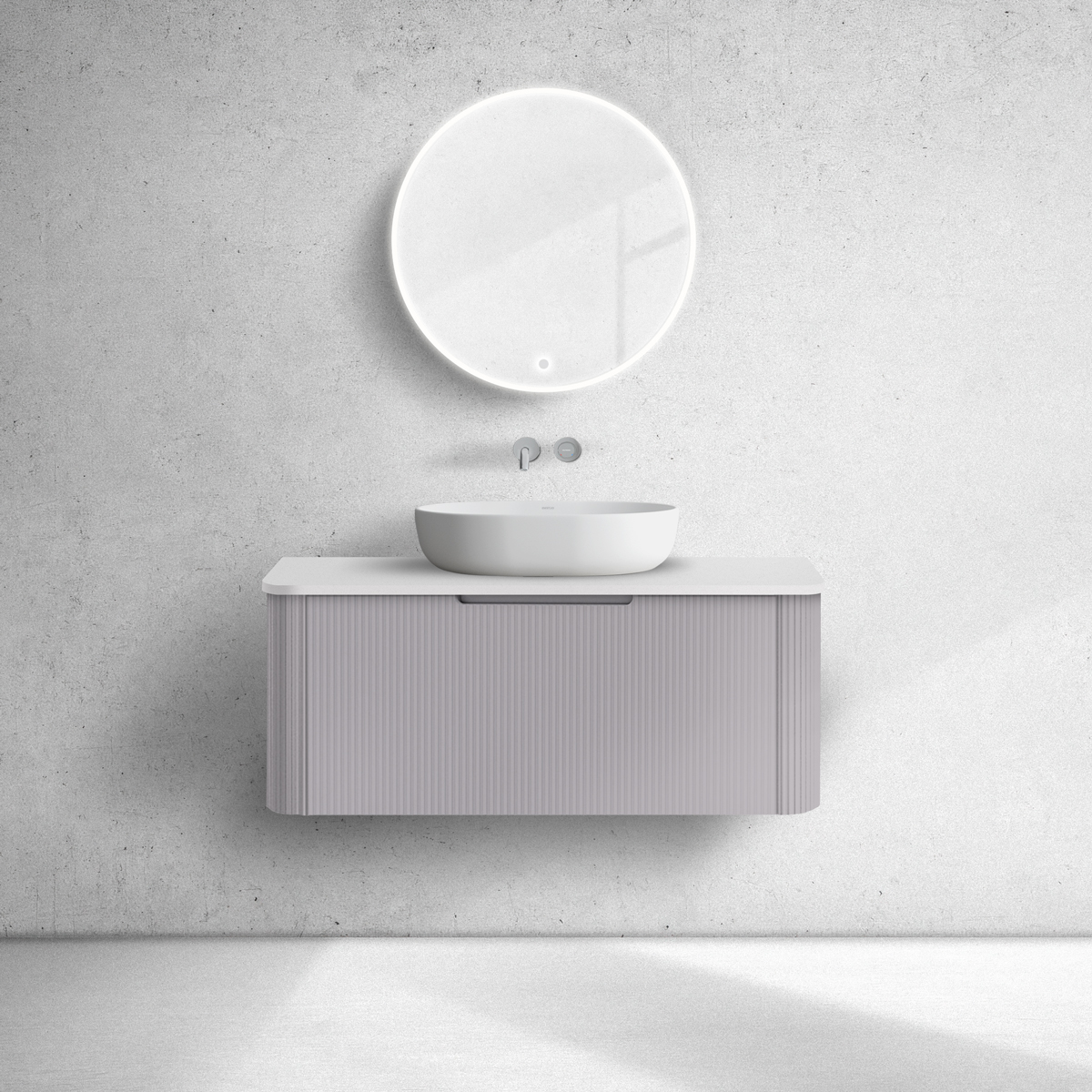 Oltens Hamnes szafka 100 cm podumywalkowa wisząca z blatem kaszmir/biały mat 68674900 - Wysyłka w 24h