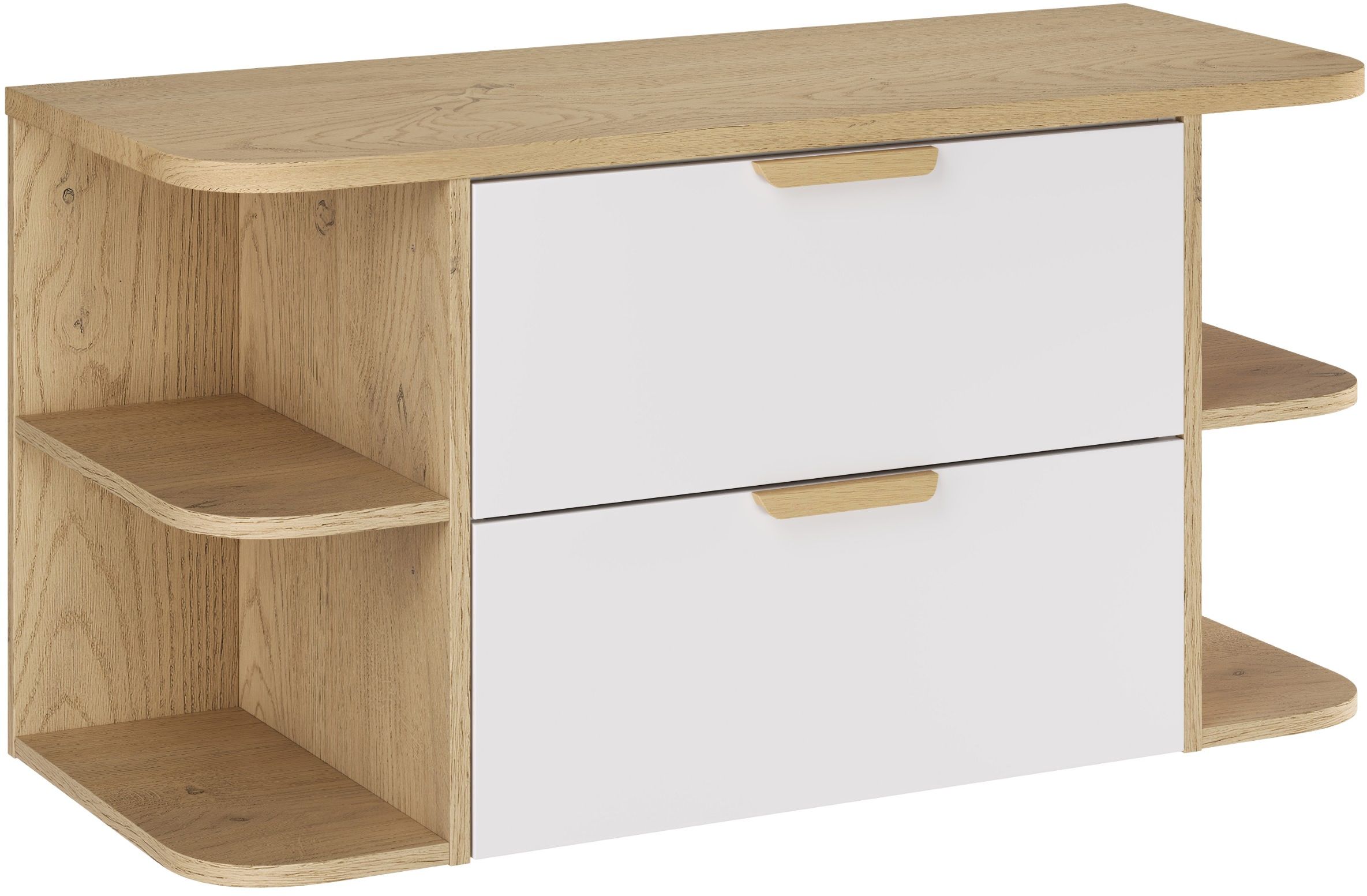 Zestaw Comad Aster White szafka 60 cm podumywalkowa wisząca z blatem 100 cm i dwa regały 20 cm otwarte biały/dąb SET-ASW B CREMONA ...