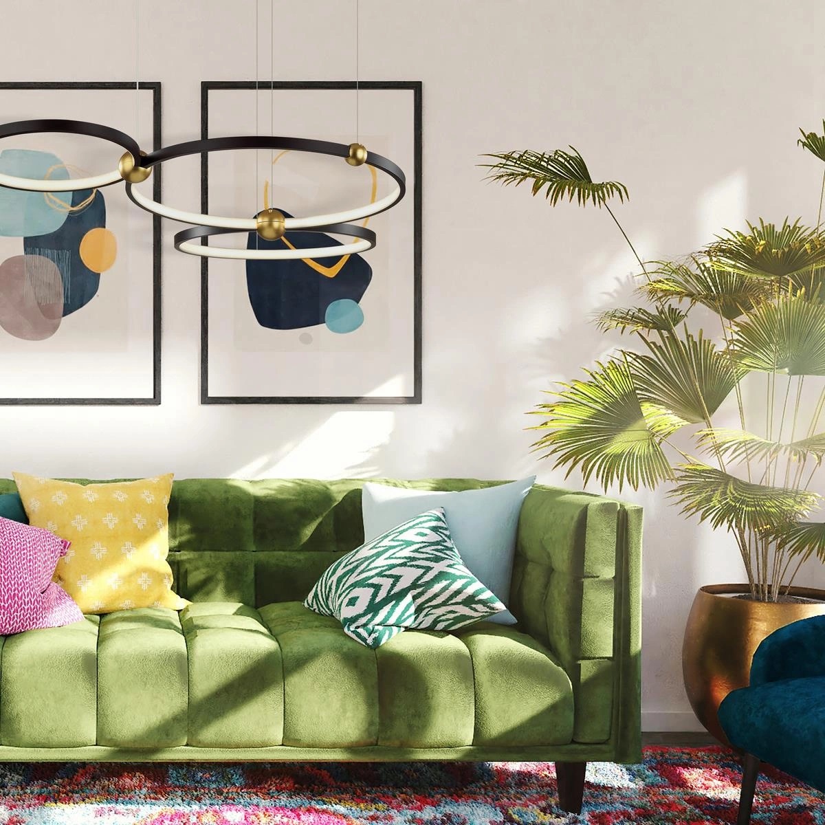 Altavola Design Aurora lampa wisząca ściemnialna 63 W czarna-złota LA111/P_50_3k_black_dimm