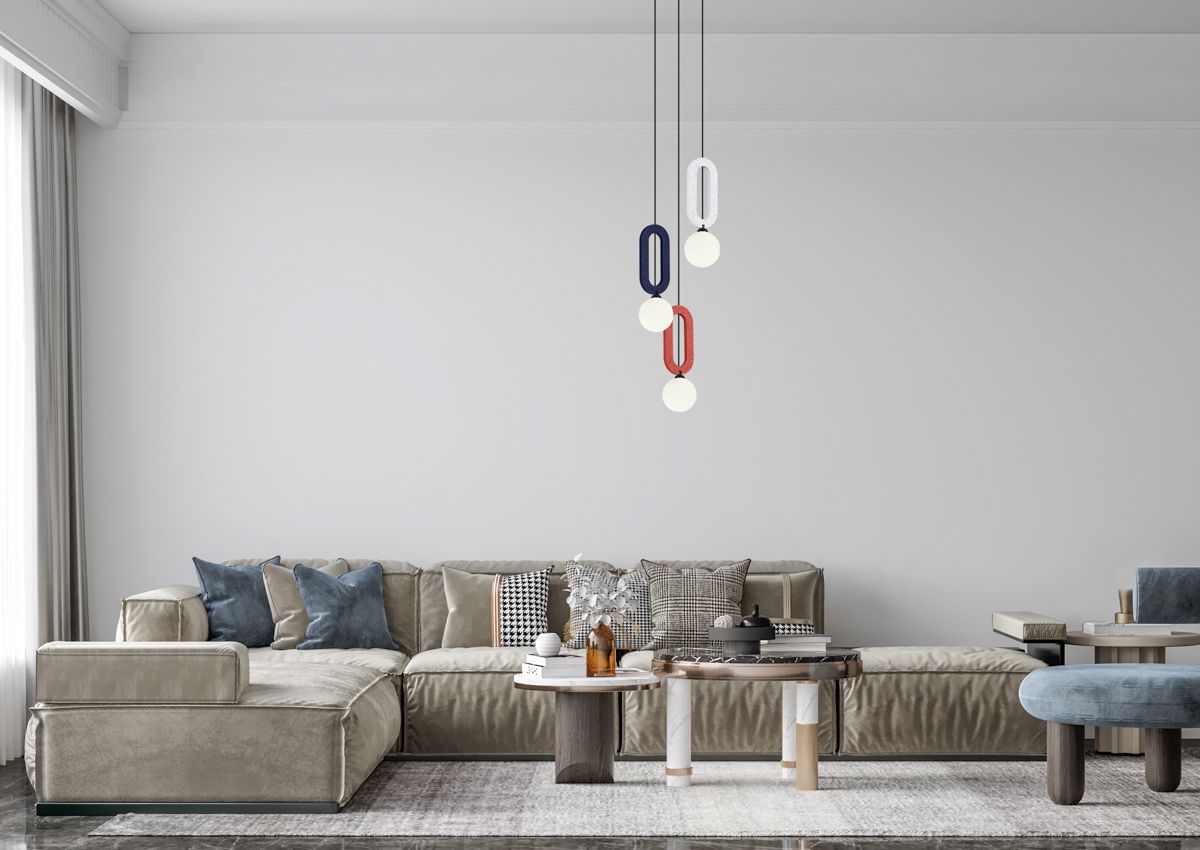 Italux Masso lampa wisząca 3x25 W czarna/niebieska/szary PND-59839-3-MLTI